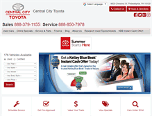 Tablet Screenshot of centralcitytoyota.com